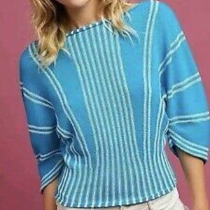 Anthropologie Moth blue and white striped sweater